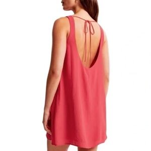 Abercrombie & Fitch Garnet Open-Back Trapeze Mini Dress Size XL Tall